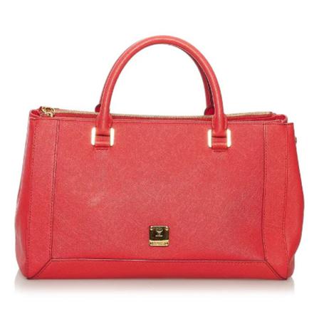 MCM Pre-owned, Pre-owned Leather handbags Rood, Dames, Maat:ONE Size