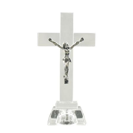 Krystall Jesus for korsstatue for hjemmekirke Skrivebordsdekorasjon håndverkspynt