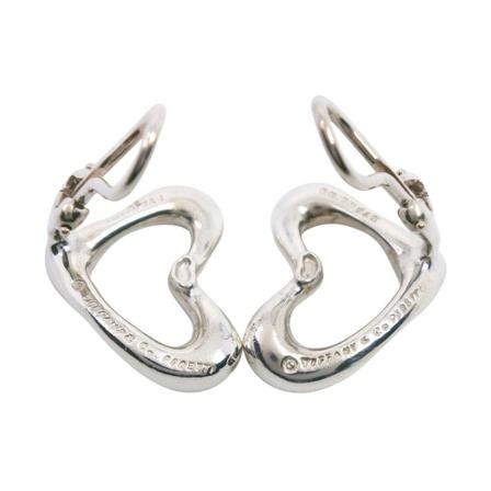 Tiffany & Co. Pre-owned, Open hart Grijs, Dames, Maat:ONE Size,Zilver