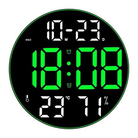 Digital Väggklocka 12 tum LED Vägg- och Bordsklocka för Hem Studierum Hotellhall Röd Grön 30cmx30cmx3cm