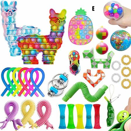 Fidget Toys Pack Pop Toy Anti-ångest verktyg Stor storlek Push Pop Toy för barn Vuxen Lek tillsammans e