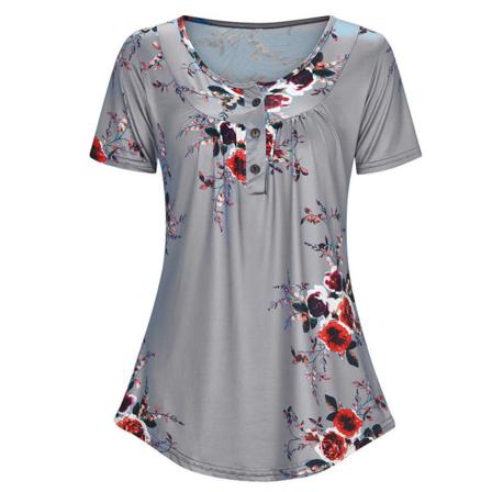 Printed T-shirt Dam Sommar Rundhalsad Kortärmad Blus