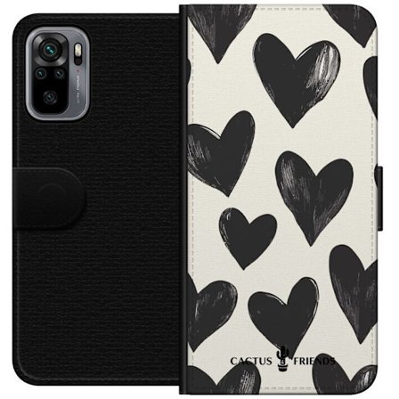 Yhteensopiva Lompakkokotelo Xiaomi Xiaomi Redmi Note 10S Cactus and Friends - Bold Black Love Pattern