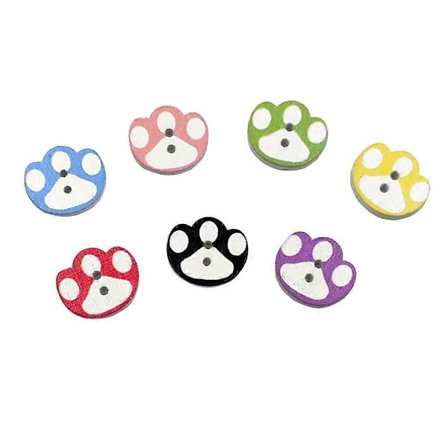 50 stk. Hvite såler Fotavtrykk Treknapper Tegneserie Nydelige Fine Kanter Knapper DIY Tilbehør for Sying Scrapbooking Klær