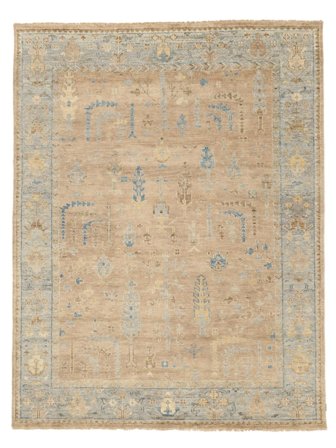 Annodato A Mano Usak Indo Tappeto 275X360 Di Lana Arancione/Beige Largo