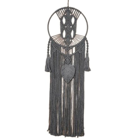 Nordisk Chic Macrame Vægophæng Tapestry Blad Træ Drømmefanger Vægindretning Nordisk Vævet Strikkede Gobeliner Hjem Grå
