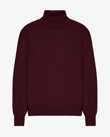 Merino Wool Turtleneck - Oxblood Red XL