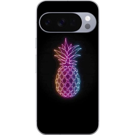 Kompatibel Mobilcover til Google Google Pixel 10 Pro Neon illustration af ananas i farverigt lys mod sort baggrund