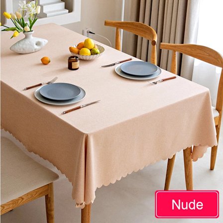 Vandtæt dug nordisk bomuld og linned dug japansk stil ensfarvede duge til spisebord sofabord nude