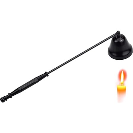 Antik sort rustfrit stål lyseslukker med 20 cm langt håndtag til aromaterapi, stearinlys, fyrfadslys til at slukke ild