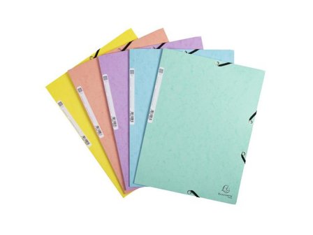 EXACOMPTA Gummibandsmapp A4 3-klaff Aquarel pastell 5/fp - Lyreco - Kontorsmaterial - Mappar och plastfickor - Gummibandsmappar 3-klaff - Kartong