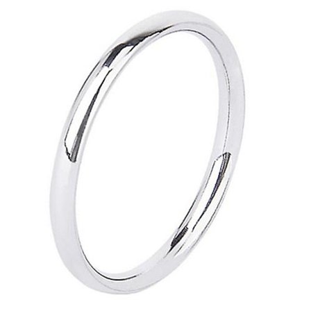 Bredd 2mm Unisex Fashion Rostfritt Stål Komfort Passform Plain Bröllopsband Ring