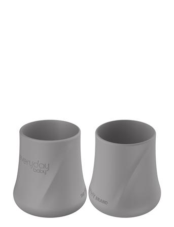 Silic Baby Cup 2-Pack Quiet Grey Home Meal Time Cups & Mugs Cups Grey Everyday Baby