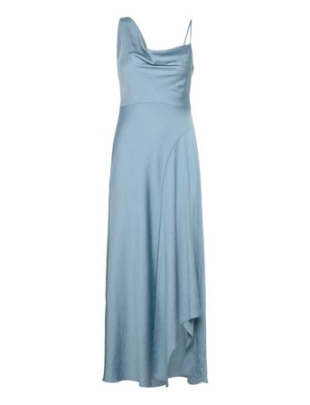 Asymmetrical Creased-Effect Dress Blue Mango