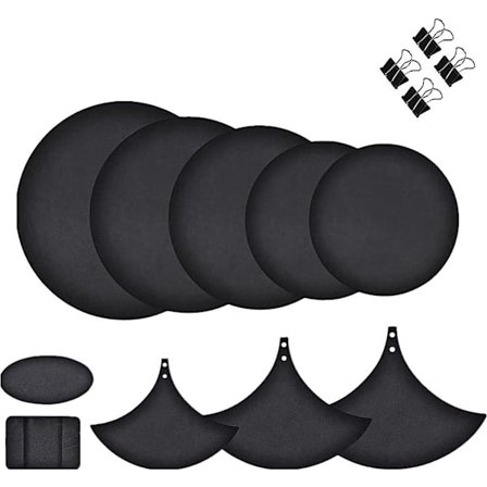 ING 10-osainen rumpuvaimennussarja - Rumputreenialusta bassorummulle, äänetön vaimennin, musta