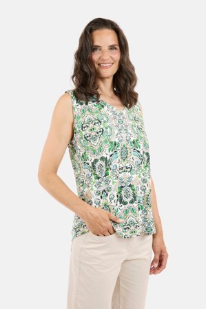 BRANDTEX - Top - Grøn - Paisley Print