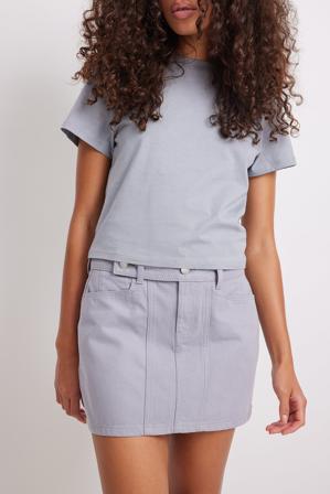 Freja Wewer x NA-KD Jupe courte en jean - Mini jupes - Gris - EU 34