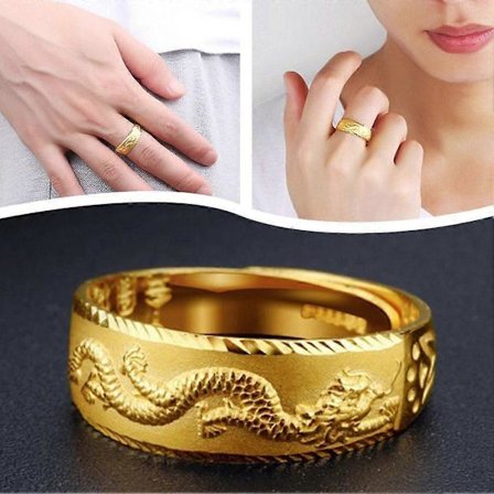 Guld herr öppen ring drake ring herr dominerande mode ring smycken herr_Speciella gåvor