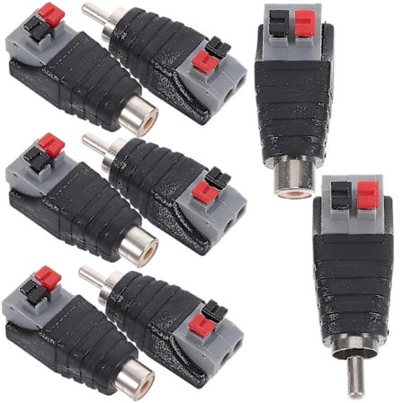 8st Högtalarkabel Till RCA Adapter RCA Kontakt Plugg Kabel Till Kabelkontakt