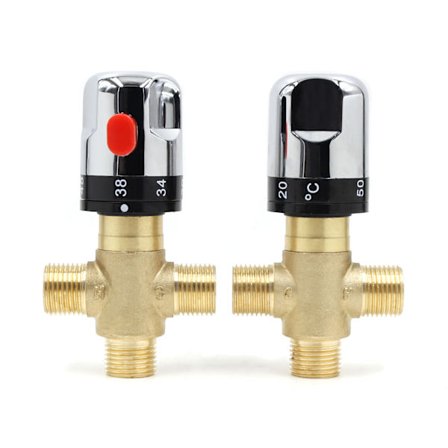 Varmt och kallt vattenblandare kran i massivt mässing termostaterblandare kran fast temperatur