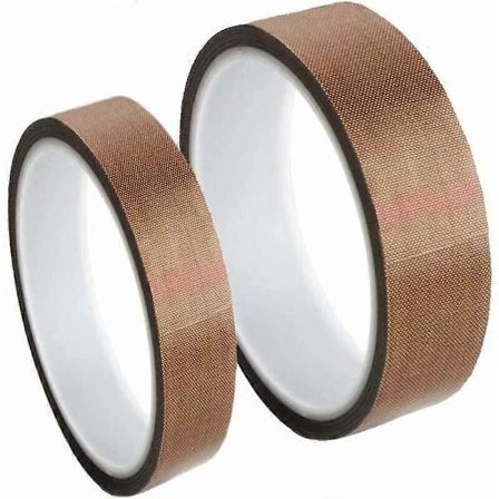 2 stk. højtemperaturtape, teflontape, 2 størrelser 0,13 mm tykkelse, 10 m længde højtemperaturtape PTFE-tape/teflontape til manuel vakuumimpuls