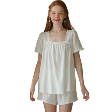 Shorts för kvinnor Pyjamas Set Kortärmade nattkläder