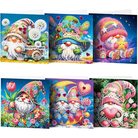 Timanttimaalaus Joulukortit 6 Arkkia Joulukäsityö DIY-setti Työkalujen kanssa Onnenamuletti-kuvio