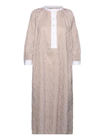 Danielle Dress Uneven Stripe Dresses Shirt Dresses Beige Naja Lauf*Betinget Tilbud