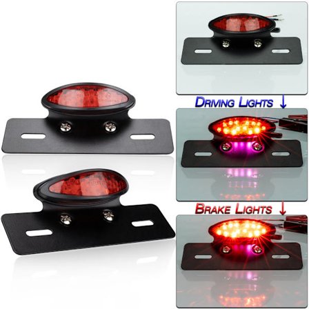 Motorsykkel LED Rød Bremslys Baklys Bakskjerm Universelt