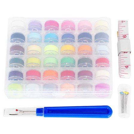 Ala-lanka läpinäkyvällä kelalla Ompelimukoneen tarvikkeet 36 väriä