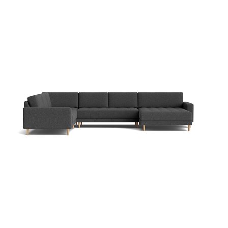 Mondo U-sofa, vendbar - Hygge Mørkegrå - 377x262x83cm - Sofa, u-sofa - Rummelig & Komfortabel hjørnesofa med vendbar chaiselong - Mørkegrå
