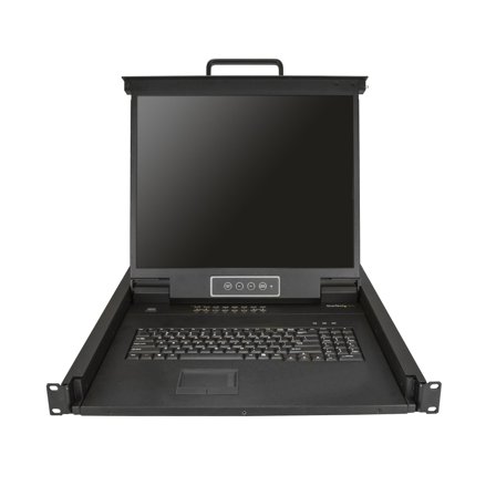 StarTech 16 Port Rackmount KVM Console with 6ft Cables, Integrated KVM Switch with 19" LCD Monitor, Fully Featured 1U LCD KVM Drawer- OSD KVM, Durable