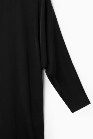 COS Women's Vestido Recto De Satén Con Mangas Murciélago in Negro
