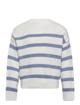 Striped Knit Sweater Pullover Hvit Mango*Betinget Tilbud