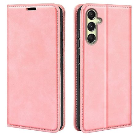 Retro-skin Magnetisk Sug Läder Telefonfodral Rosa
