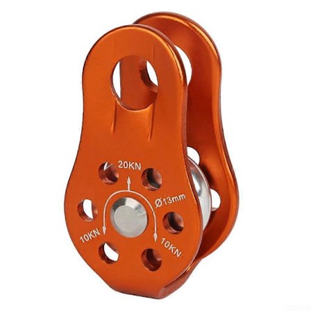 Fast sida 20 kN aluminiumtrissa, för arborister, med snabb repborttagning (röd).