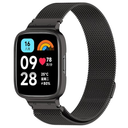 För Xiaomi Redmi Watch 3 Active/Watch 3 Lite Rostfritt Stål Armband Milanese Rem med Klockfodral (FMY)