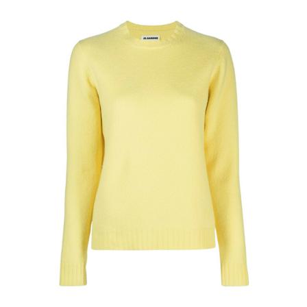 Jil Sander, Round-neck Knitwear Geel, Dames, Maat:XS