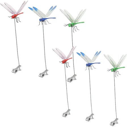 3 stk. falske libeller med klips, naturligt og organisk koncept til afskrækkelse af hjorte- og hestefluer, 3D-libelle til havedekoration