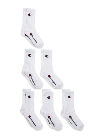 6Pk Crew Socks White Champion