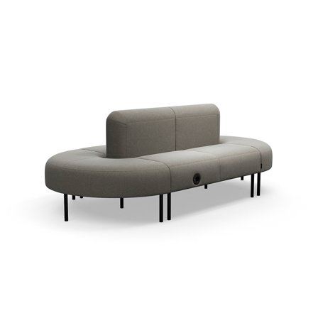 Sofa VARIETY, geschlossener Schwung, mit USB-Steckdose, Stoff Pod CS, taupe