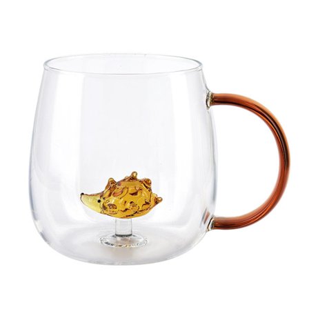 PETER HEDGEHOG Mug 400ml i Glas med Dold Igelkott