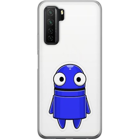 Yhteensopiva Puhelinkuori Huawei Huawei P40 lite 5G Sininen piirretty hahmo, jossa on suuret silmät ja ystävällinen ilme minimalistisessa muotoilus