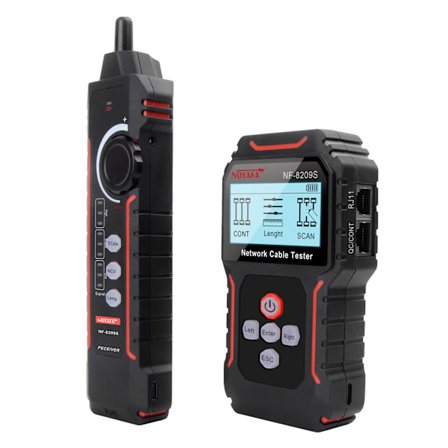NOYAFA NF-8209S POE Trådkontroll LCD-skärm Mätlängd LAN-kabel Cat5 Cat6 LAN Test Nätverksverktyg Skanna Kabel Trådmappningstestare