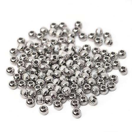 Runda Solida Metallpärlor Av Rostfritt Kirurgiskt Stål, 3x4mm, 1