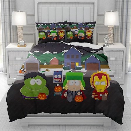 v1027 Sängkläder Iron Man roligt Påslakan män kvinnor/Barn KID Tryck tecknad Sängkläder Set Täcke Säng Mjuk present 3-delars Sängklädesset (1 Påslakan