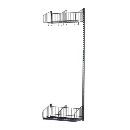 Garderobe TRÅD, påbyggseksjon, vegghengt, B600 mm, mørk grå