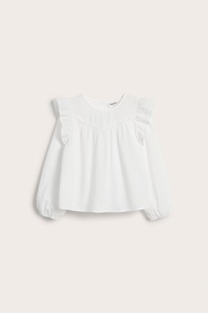 Kappahl | Blus med volanger | Offwhite