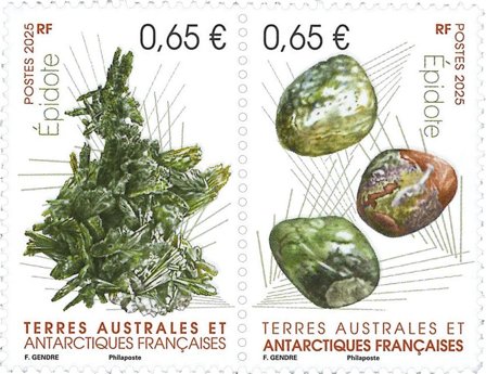 Fransk Antarktis - Diptyk Epidote (ædelsten) - Postfrisk sæt 2v