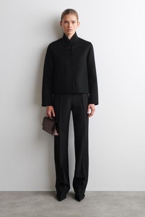 COS Femme Veste Structurée En Laine Double Face Jacket in Noir